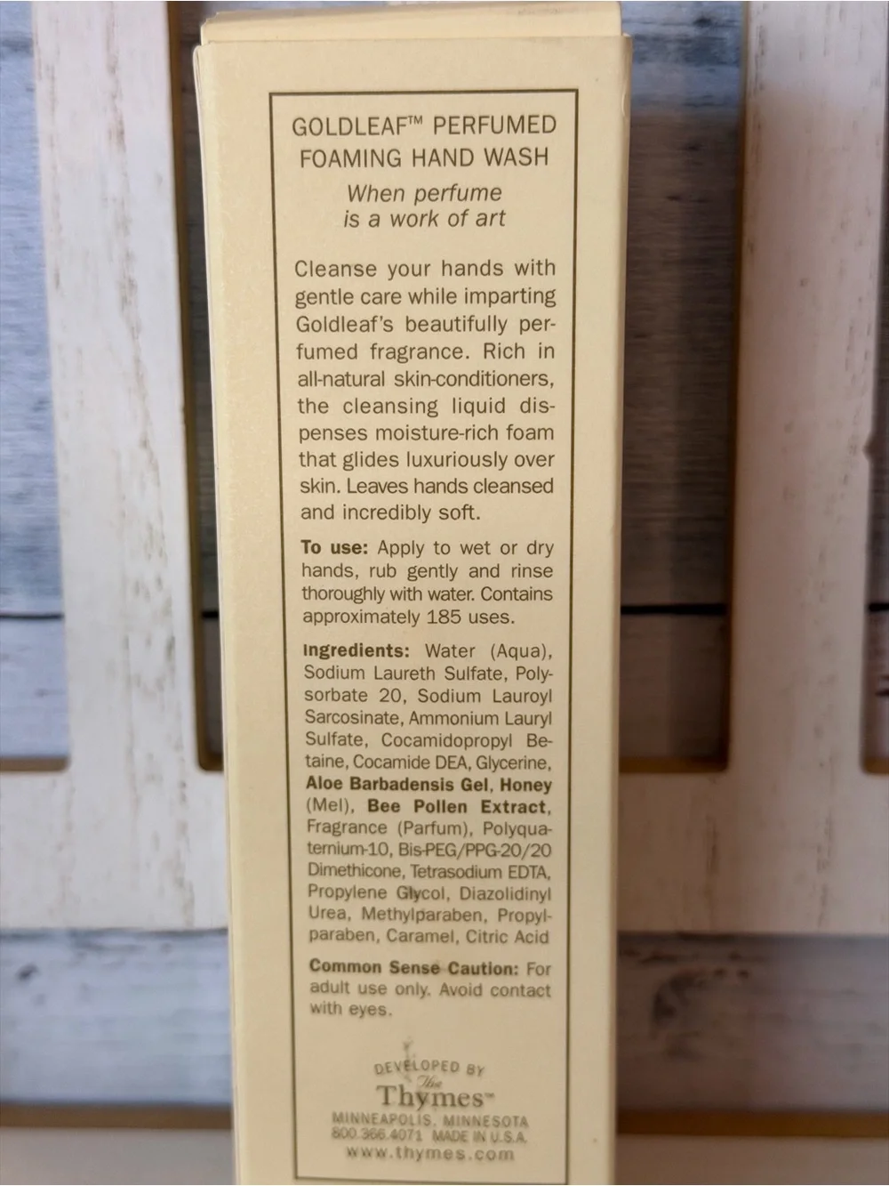 The Thymes Goldleaf Perfumed Foaming Hand Wash Soap Rare! New In Box 4.75oz